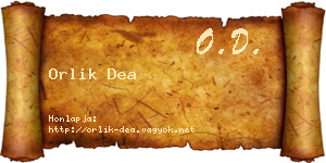 Orlik Dea névjegykártya